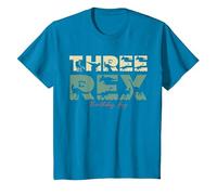 Three Rex Birthday Dinosaur for 3rd Birthday Decoration T-Shirt, Youth, Sapphire Blue, 2T