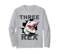 Three-Rex Dinosaur Kids 3rd Birthday Boys & Girls Graphics Long Sleeve T-Shirt
