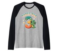 Three Rex Funny 3rd Birthday Cute Dinosaur Boys Girls Raglan Baseball Tee