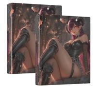 Three Ringing 2PCS Binder 1-1/2 Inch Binder with Interior Pockets 1/2 Pack of Binders for Letter Size (11" X 8.5") 200 Sheets - Evil Monsters Queen Anime