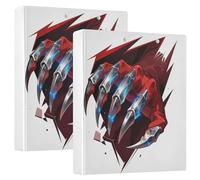 Three Ringing 2PCS Binder 1.5" Binder with Interior Pockets 1/2 Pack School Binders 200 Sheets - Sharp Red Creature Claw Halloween Monsters Cosplay