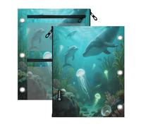 three Ringing binder 2 pcs Peaceful Underwater Animal Jellyfish Dolphin