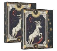 Three Ringing Binders 1 and A Half Inch Strange Capricorn with Clipboard 1/2 Packs for Letter Size (11" X 8.5") Hardcover Pack of 2