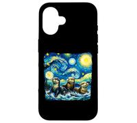 Three River Otters Van Gogh Starry Night River Otters Lover Case for iPhone 16