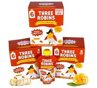 Three Robins Snack Pouches for Kids |Real Fruit & Veggies | Vitamin B, D & Calcium | No Added Sugar | Dairy Free | High Fibre | Healthy School Lunchbox Snacks (Totally Tropical - 18 x 100g)