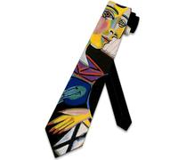 Three Rooker Art Ties Picasso Cubism Abstract Painting Necktie