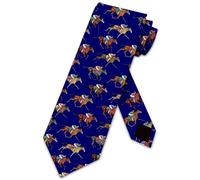 Three Rooker Horse Racing Ties Mens Horse Jockey Necktie, Navy, One size