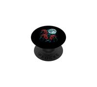 Three Roosters Calling Under Full Moon PopSockets Adhesive PopGrip