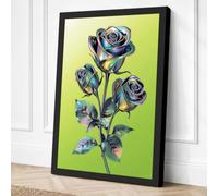 Three Roses in Bloom Canvas Wall Art Print 18x12 Inch