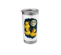 Three Rubber Ducks Howling at The Moon 3 Rubber Ducks Moon Stainless Steel Insulated Tumbler