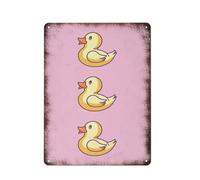 Three Rubber Ducks Retro Metal Tin Sign Poster Plaque for Garage Bar Courtyard Club Farm Bathroom Wall Decor 8x12Inch