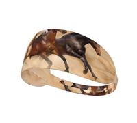 Three Running Horses Print Non-Slip Elastic Running Headband, Sweat Absorbing Stretchy Hair Bands For Gym Yoga, Soft Skin-Friendly Foldable Workout Headband