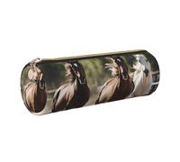 Three Running Horses Print Women Men Pencil Case Cylindrical Lightweight Pen Pouch Office Stationery Organizer