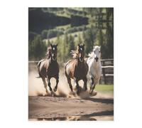 Three Running Horses Printing Cute Crystal Stickers,Resin Stickers for Water Bottle,Srapbook,Laptop,Phone Case Adults Gifts