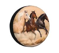 Three Running Horses Spare Tire Cover Dust-Proof Waterproof Wheel Tire Cover Wheel Protector Fit for Trailer, Rv, SUV and Many Vehicle