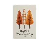 Three Rustic Autumn Trees Happy Thanksgiving Tin Metal Signs Wall Art Decorations for Bar Pub Club Cafe Room Farmhouse White 30x20cm