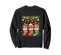 Three Santa Elf Cockapoos In Colorful Xmas Socks Owner Kids Sweatshirt