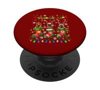 Three Santa Elf German Shepherds In Colorful Christmas Socks PopSockets Adhesive PopGrip