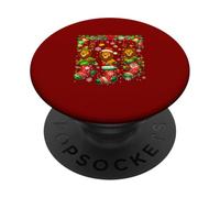 Three Santa Elf Reindeer Lions In Colorful Xmas Socks PopSockets Adhesive PopGrip
