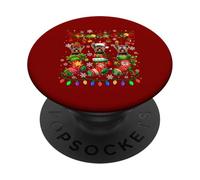 Three Santa Elf Yorkshire Terriers In Colorful Xmas Socks PopSockets Adhesive PopGrip