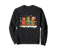 Three Santa Reindeer Beavers Eating Xmas Cake Candy Canes Sweatshirt