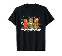 Three Santa Reindeer Beavers Eating Xmas Cake Candy Canes T-Shirt