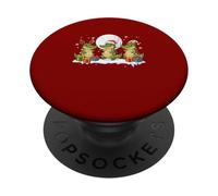 Three Santa Reindeer Elf Crocodiles Colorful Xmas Lights PopSockets Adhesive PopGrip