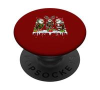 Three Santa Reindeer Elf Eagles Christmas Colorful Lights PopSockets Adhesive PopGrip