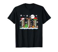 Three Santa Reindeer Elf Harmonicas Christmas Instruments T-Shirt