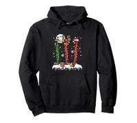 Three Santa Reindeer Elf Oboes Instruments Xmas Musician Pullover Hoodie