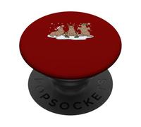 Three Santa Reindeer Elf Sea Lions Colorful Christmas Lights PopSockets Adhesive PopGrip