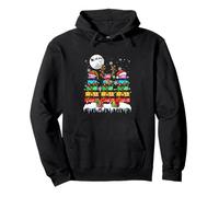 Three Santa Reindeer Elf Xylophones Instruments Xmas Musical Pullover Hoodie