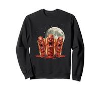 Three Screaming Hotdog Heads Full Moon Horror Night Sweatshirt