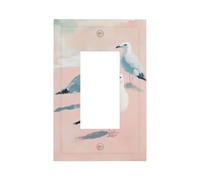 Three Seagulls On The Beach Light Switch Wall Plate Faceplate Cover Single Rocker 1 Gang Decorator Outlet Receptacle Covers for Home Kitchen Room Bathroom Decor