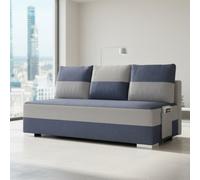Three Seater Two Coloured Sofa Bed Atila With Storage Dark Blue And Light Grey