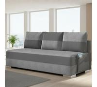 Three Seater Two Coloured Sofa Bed Atila With Storage Light Grey And Dark Grey