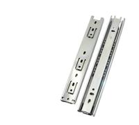 Three-Section Buffer Mute Push-Pull Drawer Wardrobe Sliding Rail Telescopic Hydraulic Solid Track Rail Slide(14inch)