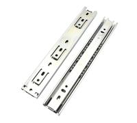 Three-Section Buffer Mute Push-Pull Drawer Wardrobe Sliding Rail Telescopic Hydraulic Solid Track Slide for Drawer(14inch)