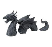 Three-Section Flying Dragon Statue - 25x8x13cm Resin Garden Gothic Ornament, Sculpture | Perfect For Lawn Yard Outdoor Decor, Courtyard Art Display, Fantasy Collectible, Gift, Craft Decoration Piece