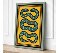 Three Serpents Art Deco Canvas Wall Art Print 24x16 Inch