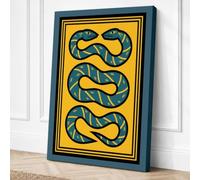 Three Serpents Art Deco Canvas Wall Art Print 30x20 Inch