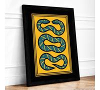 Three Serpents Art Deco Framed Wall Art Print A2 (59.4×42cm) Black, Wall Decor for Living Room, Bedroom, Office & Home, Ready to Hang, Art Gift