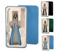 Three Sets of Eagle Beak Beveled Nail Clippers, Eagle Beak Nail Clippers, Super Sharp Oblique NailClippers, Wide Jaw Opening Anti-Splash Slanted for Easy Grooming (Blue)