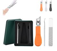 Three Sets of Eagle Beak Beveled Nail Clippers, Splashproof 25° Beveled Edge Nail Clippers Set, Wide Jaw Opening Anti-Splash Slanted Nail Clipper, for Seniors & Ingrown Care (Orange)