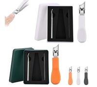Three Sets of Eagle Beak Beveled Nail Clippers, Splashproof 25° Beveled Edge Nail Clippers Set, Wide Jaw Opening Anti-Splash Slanted Nail Clipper, for Seniors & Ingrown Care (2pcs-B)