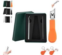 Three Sets of Eagle Beak Beveled Nail Clippers, Super Sharp Oblique Nail Clipper, Bevel Ingrown Toenail Clippers, Wide Jaw Opening Anti-Splash Slanted for Thick Nails, Ingrown Care (Orange)