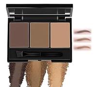 Three-Shade Eyebrow Powder Palette for Defined Natural Brows - Matte Brown Taupe Beige Kit with Dual-Ended Brush, Long-Lasting Smudge-Proof Formula for Everyday Makeup on All Skin Tones