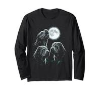 Three Shar Pei Dogs Howling At The Moon Long Sleeve T-Shirt