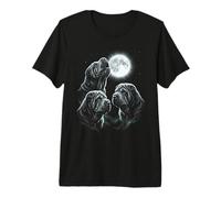 Three Shar Pei Dogs Howling At The Moon Premium T-Shirt