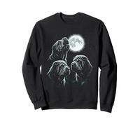 Three Shar Pei Dogs Howling At The Moon Sweatshirt